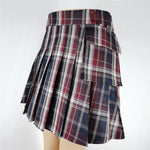 Belt Pleated High Waisted Mini Skirt - Alt Style Clothing