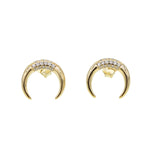 Vintage Crescent Moon Gothic Stud Earrings – Classic Lunar Design