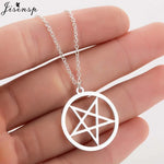 Retro Satanic Pentagram Pendant Necklace - Antique Gold, Steel, Rose