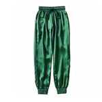 High Waist Satin Jogger Pants - Alt Style Clothing