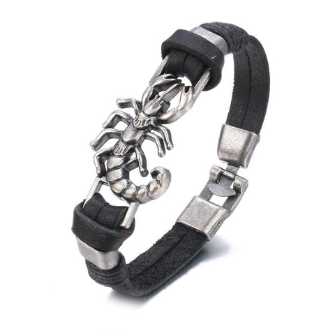Weave Leather Scorpion Bracelet - Alt Style Clothing