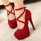 Super High Heel Pointed Toe Stiletto Dress Pumps – Elegant Buckle Strap Design