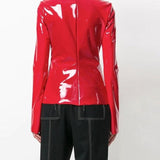 Vintage Leather High Neck Long Sleeved Top - Alt Style Clothing