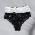 Thong Panties Lace Transparent Hollow Bow G String Underpanties - Alt Style Clothing