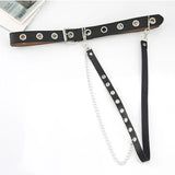 Unisex Adjustable Punk Chain Belt – Faux Leather