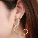 Gothic Punk Crystal Lizard Ear Cuffs – Trendy Clip-On Earrings