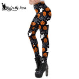 Gothic Print High-Waisted Fitness Leggings – Perfect for Workouts