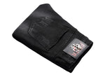 High-Quality Black Denim Biker Jeans with Skull Design - Slim Fit Casual Style