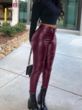 Sexy High-Waisted PU Leather Pencil Pants - Alt Style Clothing