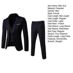 Men's 3-Piece Elegant Business Suit Set - Classic Blazer, Vest, and Pants