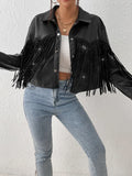 Faux Leather Moto Jacket – Edgy Short PU Leather Jacket with Loose Fit