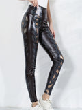 High-Waist Snake Print Leather Leggings – Slim Fit for a Sculpted Look