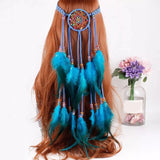 Boho Peacock Feather Adjustable Headdress - Women's Novelty Hair Band