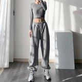 High-Waist Baggy Jogging Sweatpants - Quick-Dry Casual Sports Pants