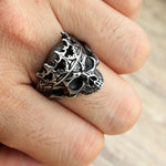 Gothic Skull Punk Ring Stainless Steel - Alt Style Clothing