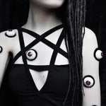 Sexy Bodycon Gothic Pentagram Hollow Out Bodysuit - Alt Style Clothing