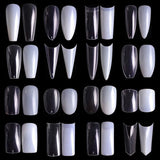 500pcs Assorted Fake Nails - Clear and Natural Full Cover Press-On Nail Tips