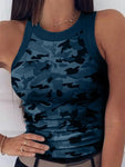 Camouflage Tank Top O-Neck Slim