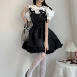 Gothic Jacquard Tunic Mini Dress with Bow and Butterfly Sleeves