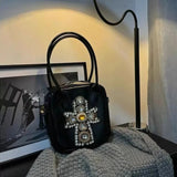 Gothic Patent Leather Handbag for Women - Perfect Accessory for Alternative Fashion
