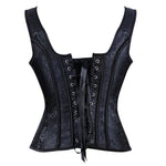 Corset with Straps Overbust Zipper Gothic Steampunk Bustier - Alt Style Clothing