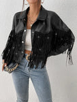 Faux Leather Moto Jacket – Edgy Short PU Leather Jacket with Loose Fit