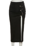 Goth Alternative High Waist A-Line Long Skirt - Alt Style Clothing