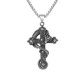 Gothic Skull Cross Pendant Necklace Stainless Steel