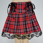 E-girl A-line Vintage High Waist Plaid Mini Skirt - Alt Style Clothing