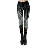 Gothic Print High-Waisted Fitness Leggings – Perfect for Workouts