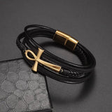 Classic Hand-Woven Leather Bracelet - Nordic Amulet Design