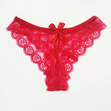 Thong Panties - Lace Transparent Hollow Bow G-String Underpanties