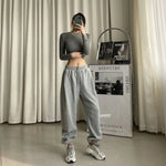 High-Waist Baggy Jogging Sweatpants - Quick-Dry Casual Sports Pants