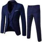 Men's 3-Piece Elegant Business Suit Set - Classic Blazer, Vest, and Pants