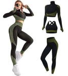 2/3PCS Seamless Women Yoga Set Workout Sportswear Gym Clothing