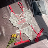 Contrast Color Lace Lingerie Set - Wire-Free, Sensual Seamless Underwear