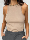 Backless Tank Top Solid Color for Women