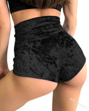 High Waist Velvet Stretch Shorts for Women