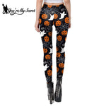 Gothic Print High-Waisted Fitness Leggings – Perfect for Workouts