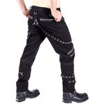 Men's Gothic Rock & Roll Show Pants – Slim Fit Metal Splice Cargo Design