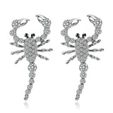 Full Crystal Scorpion Stud Earrings