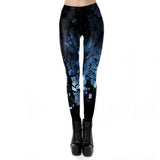 Gothic Print High-Waisted Fitness Leggings – Perfect for Workouts