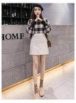 Aesthetic High Waist PU Leather Mini Skirt - A-Line Design