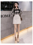 Aesthetic High Waist PU Leather Mini Skirt - A-Line Design