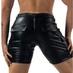 Leather Mid-Length Shorts – Sleek Clubwear for a Bold Look