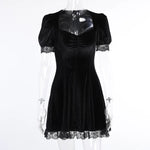 Vintage Lace Gothic Aesthetic Elegant Mini Dress