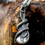 Retro Domineering Snake Guitar Pendant Necklace for Men