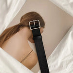 Leather Belt with Square Pin Buckle – Minimalist Elegance for Everyday Style