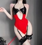 Sexy Lingerie Open Bra Bodysuit Little Demon Devil Cosplay Costume - Alt Style Clothing