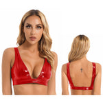 Patent Leather Wireless Bra Top - Alt Style Clothing